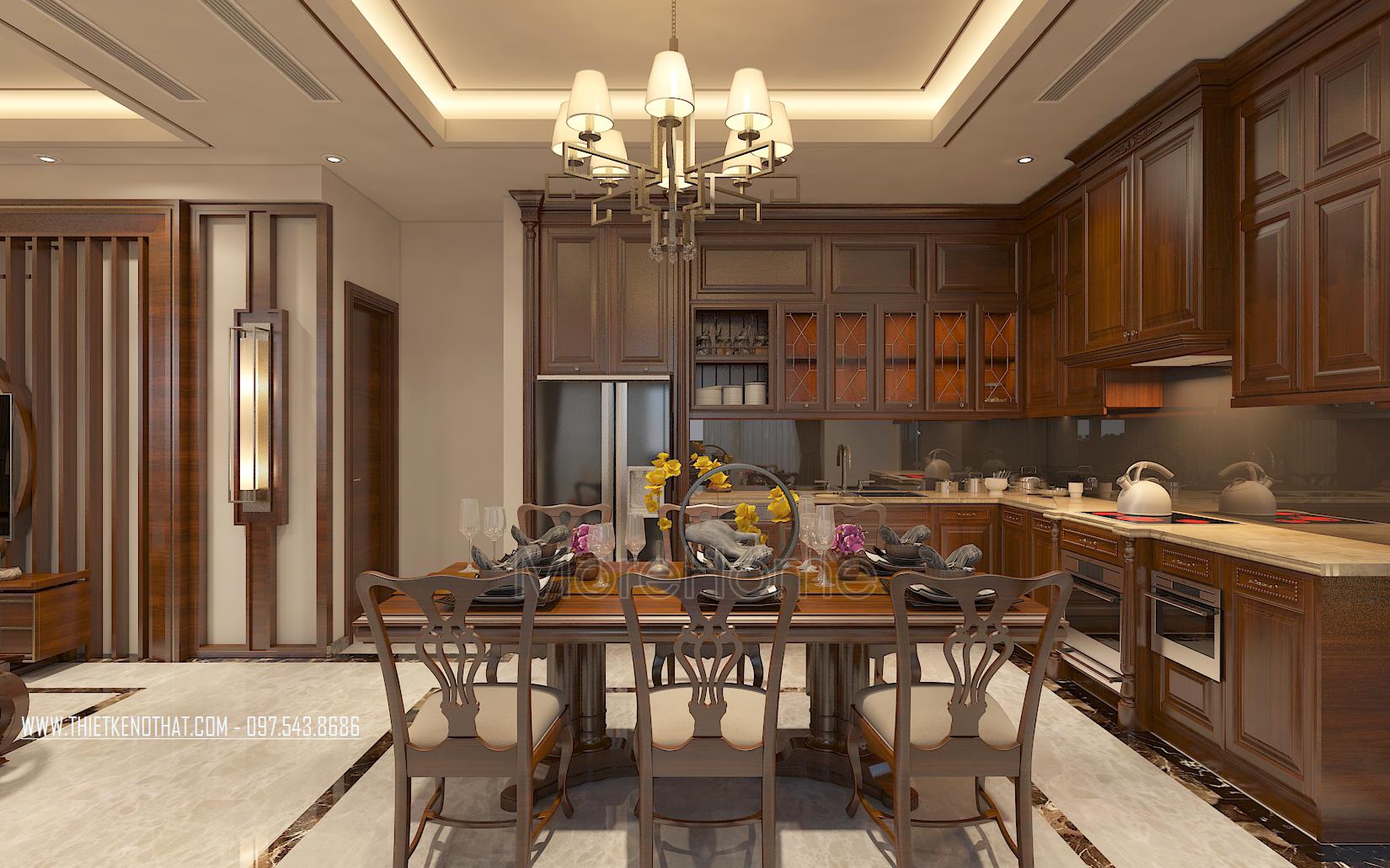Tổng hợp những mẫu tủ bếp tân cổ điển sang trọng đẳng cấp của Morehome